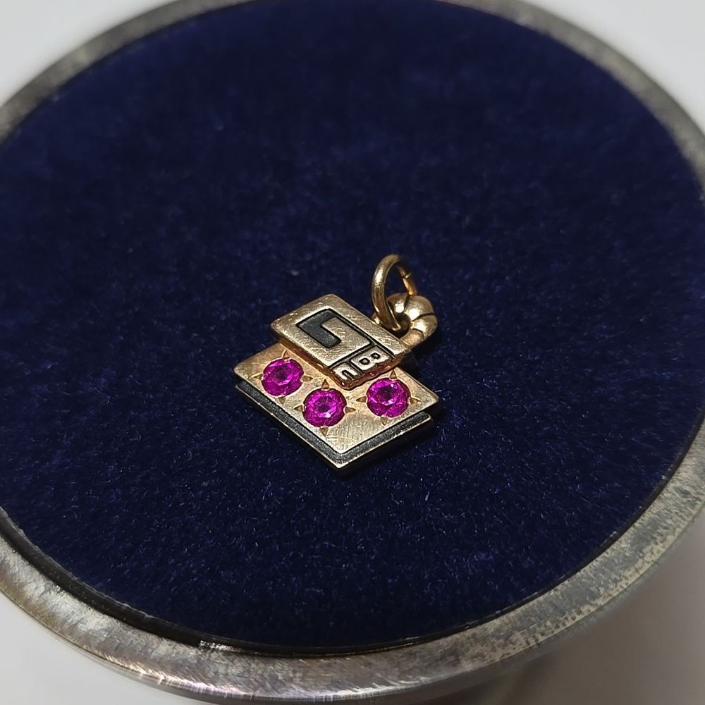 10k Gold Pendant with Ruby Accents